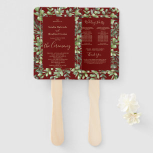 Elegant Eucalyptus Wedding Ceremony Program Hand Fan
