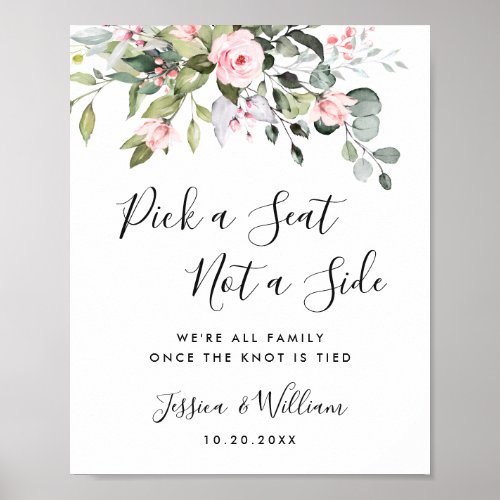 Elegant Eucalyptus Wedding Ceremony Seating Poster