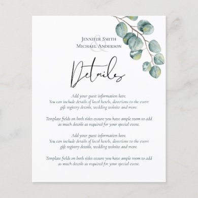 Elegant Eucalyptus Wedding Details Enclosure