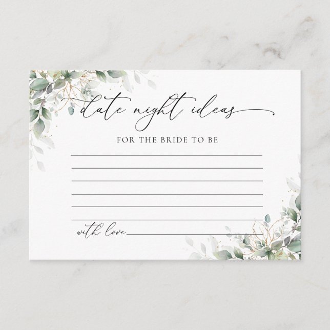 Elegant Eucalyptus Wedding Enclosure Card (Front)