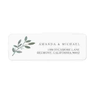 Elegant Eucalyptus Wedding Envelope Return Address Label