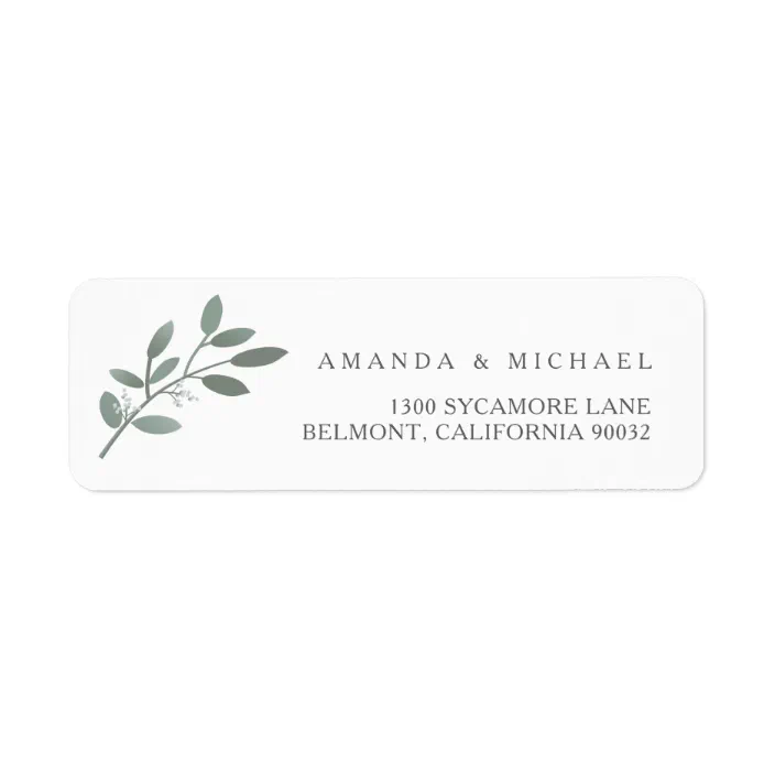 Elegant Eucalyptus Wedding Envelope Return Address Label | Zazzle.com