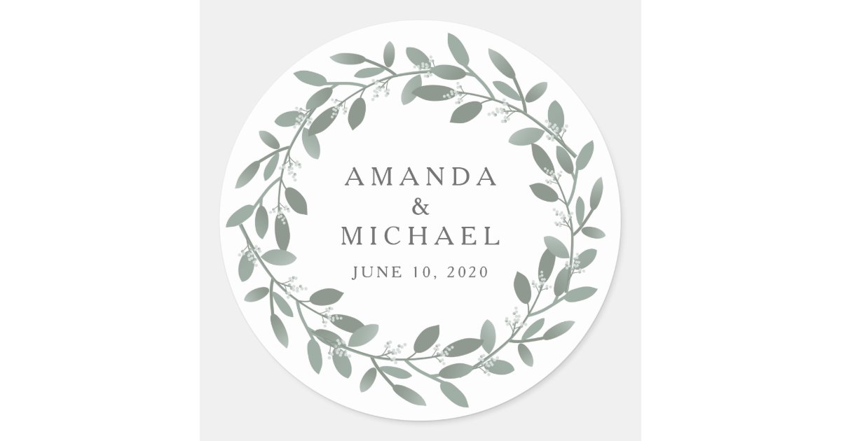 Elegant Eucalyptus Wedding Envelope Seals