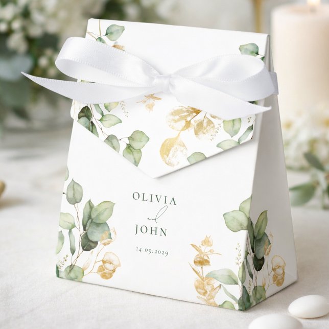 Elegant  Eucalyptus Wedding Favor Boxes (Elegant Eucalyptus Wedding Favor Boxes)