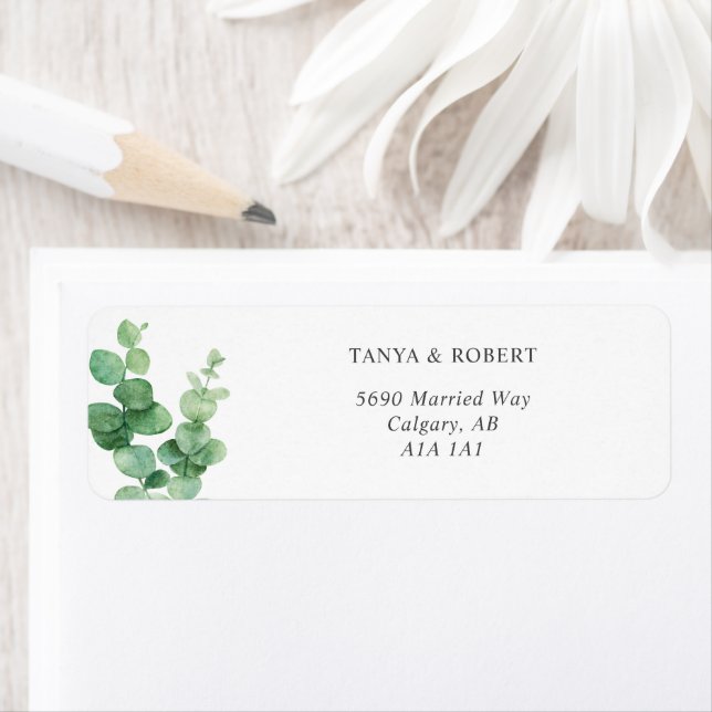 Elegant Eucalyptus Wedding Foliage Sage Green Label (Insitu)