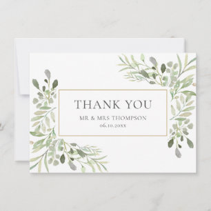 Elegant Eucalyptus Wedding Greenery Thank You Card