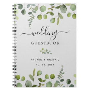 Elegant Eucalyptus Wedding Guestbook Notebook