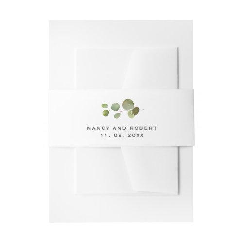 Elegant Eucalyptus Wedding Invitation Belly Band