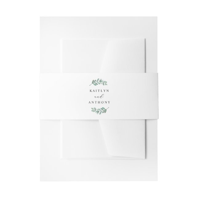 Elegant Eucalyptus Wedding Invitation Belly Band (Front Example)