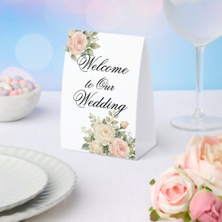 Elegant Eucalyptus Wedding Paper Table Tent