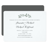 Elegant Eucalyptus Wedding Rehearsal Dinner Invitation