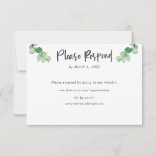 Elegant Eucalyptus wedding RSVP Online Website Card