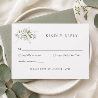 Elegant Eucalyptus Wedding RSVP Response Card