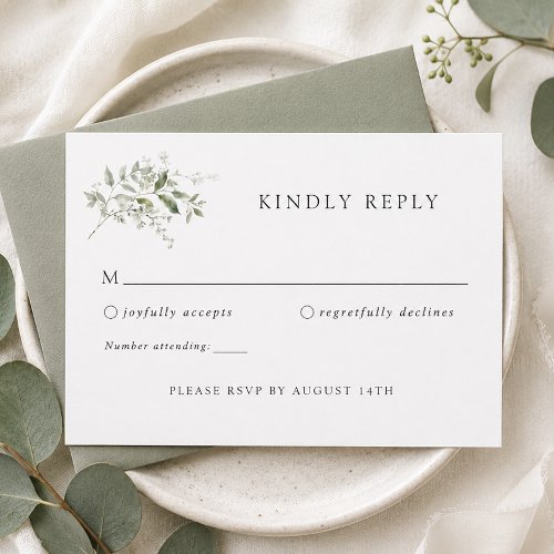 Elegant Eucalyptus Wedding RSVP Response Card