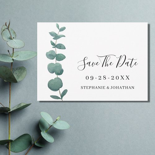 Elegant Eucalyptus Wedding Save The Date Invitation