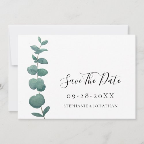 Elegant Eucalyptus Wedding Save The Date Invitation