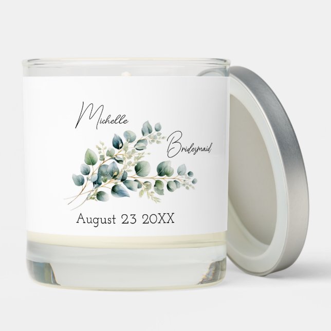 Elegant Eucalyptus Wedding Scented Candle (Lid)