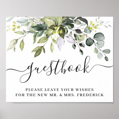 Elegant Eucalyptus Wedding Sign Our Guestbook