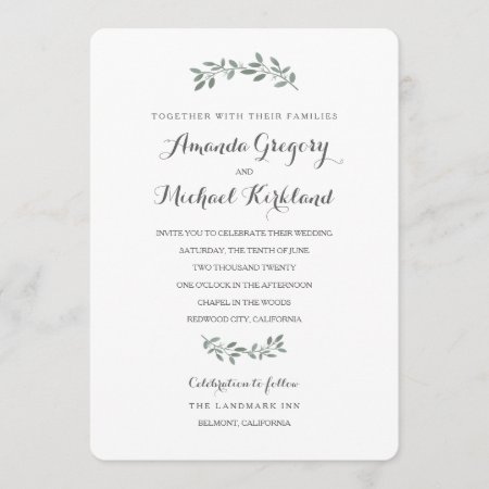 Elegant Eucalyptus Wedding Suite Invitation