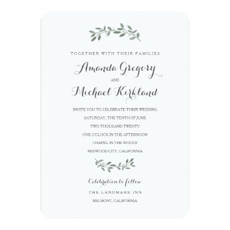 Elegant Eucalyptus Wedding Suite Invitation