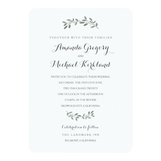 Elegant Eucalyptus Wedding Suite Invitation Zazzle Com