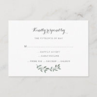 Elegant Eucalyptus Wedding Suite Response RSVP