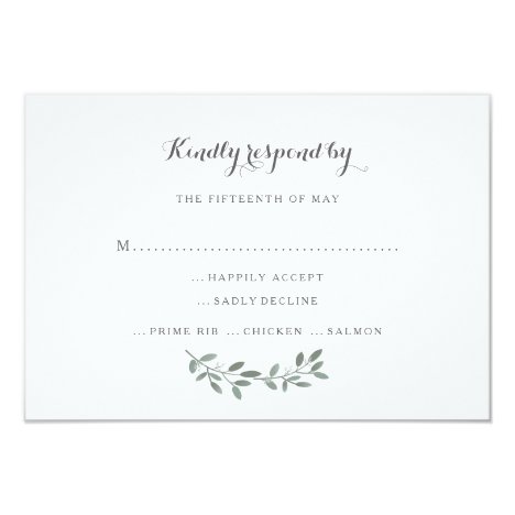 Elegant Eucalyptus Wedding Suite Response RSVP Card