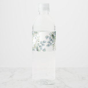 Elegant Eucalyptus Wedding Water Bottle Label Tags