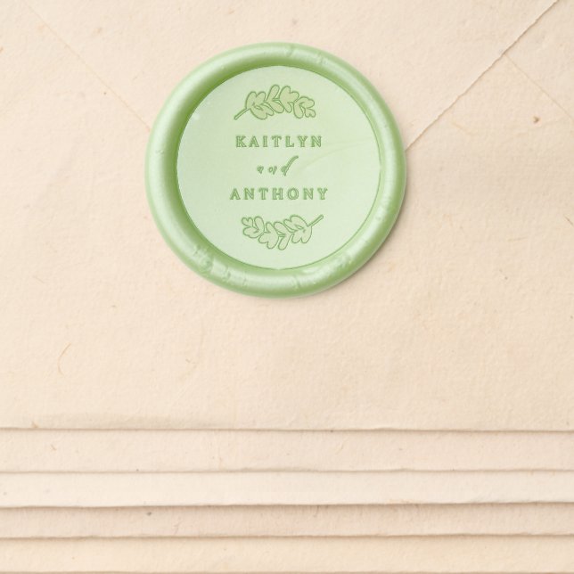 Elegant Eucalyptus Wedding Wax Seal Sticker (Front)