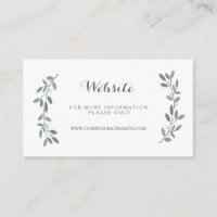 Elegant Eucalyptus Wedding Website Insert Card