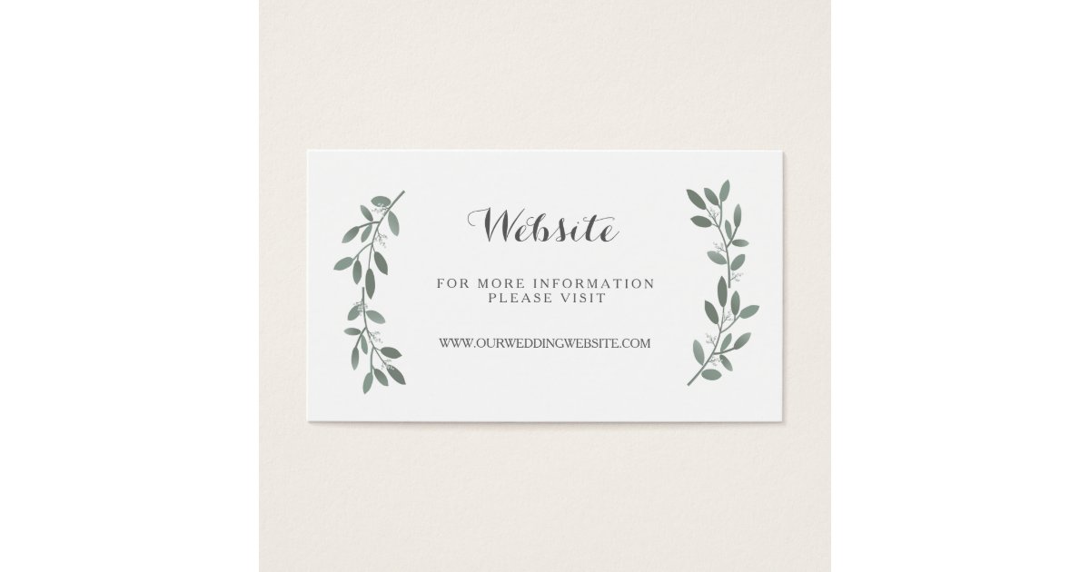 Elegant Eucalyptus Wedding Website Insert Card Zazzle.com