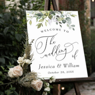 Elegant Eucalyptus Wedding Welcome Foam Board