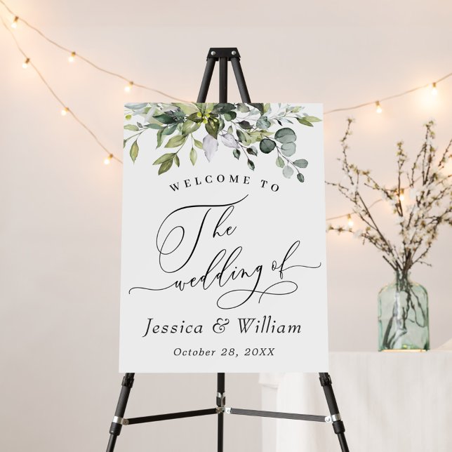 Elegant Eucalyptus Wedding Welcome Foam Board (Creator Uploaded)