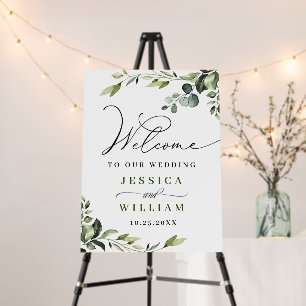 Elegant Eucalyptus Wedding Welcome Foam Board