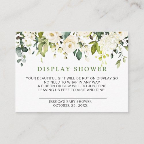 Elegant Eucalyptus White Roses Display Shower Enclosure Card