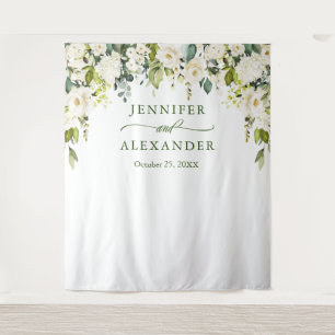 Elegant Eucalyptus White Roses Wedding Backdrop