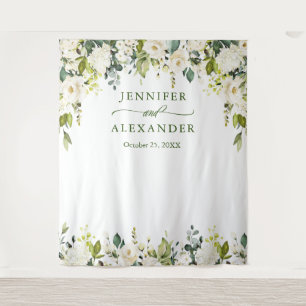 Elegant Eucalyptus White Roses Wedding Backdrop