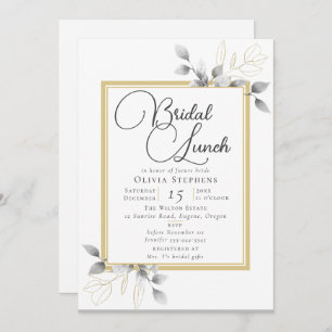 Elegant Eucalyptus Winter Bridal Shower Lunch Invitation
