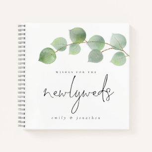 Elegant Eucalyptus Wishes for Newlyweds Guest Book