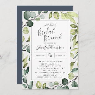 Elegant Eucalyptus with Greenery Bridal Shower Invitation