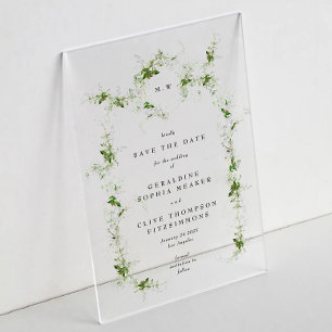 Elegant Eucalyptus Wreath Monogram Save The Date