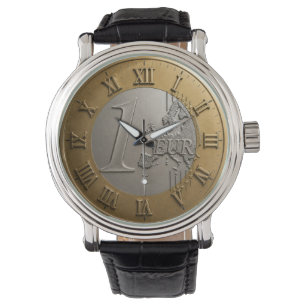 Elegant Euro Coin European Currency Money Watch