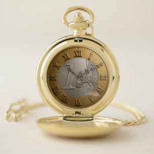 Elegant Euro Coin Pocket Watch