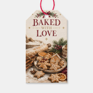Elegant European Christmas , Gingerbread Bakery Gift Tags