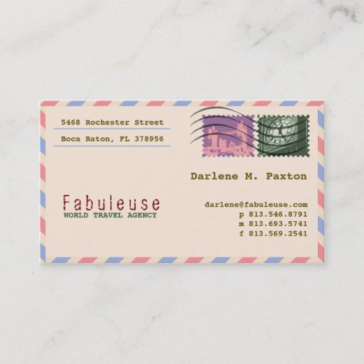Customizable Elegant European Travel Business Card