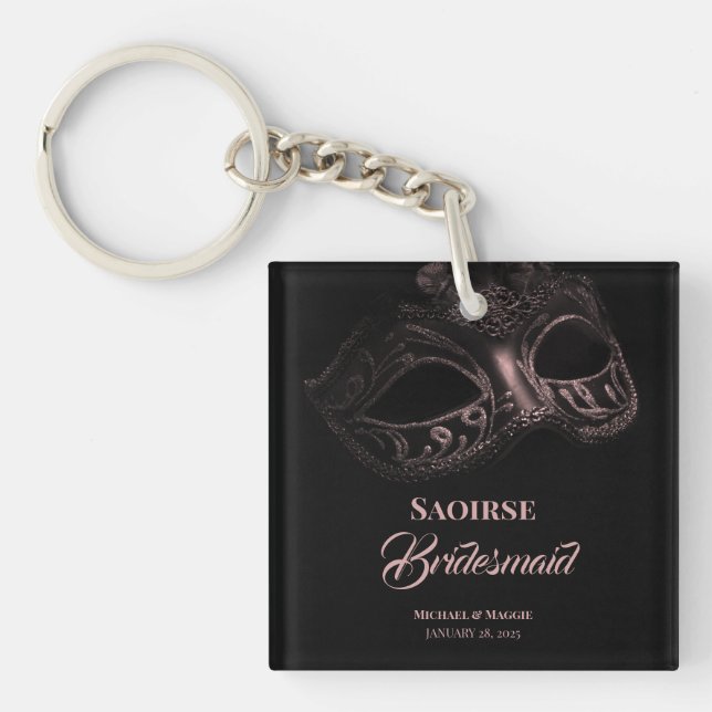 Elegant Evening Bridesmaid Keychain (Front)