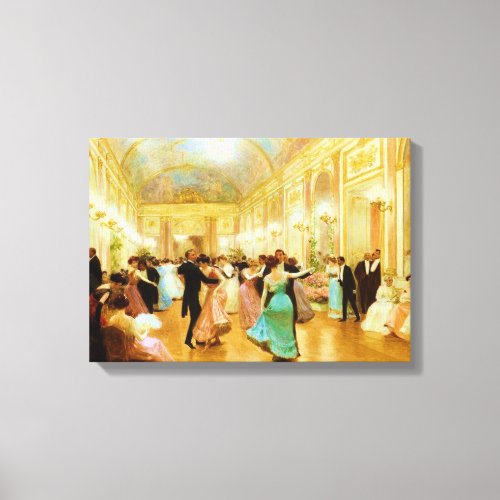 Elegant Evening Dancing at the Palace Ball Canvas Print
