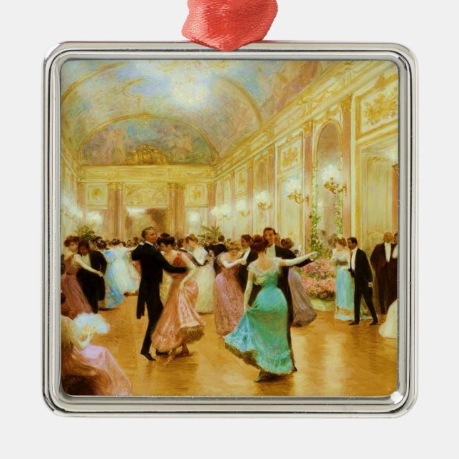 Elegant Evening (Dancing at the Palace Ball) Metal Ornament (Front)