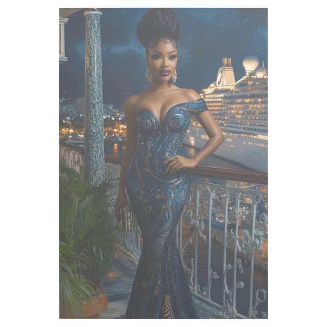 Elegant Evening on Deck Black Art (Front)