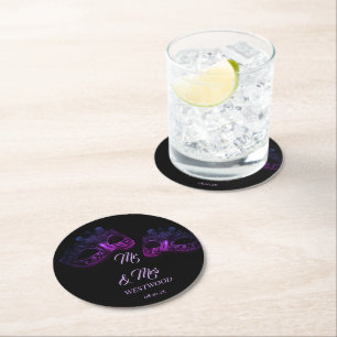 Elegant Evening Round Paper Coaster